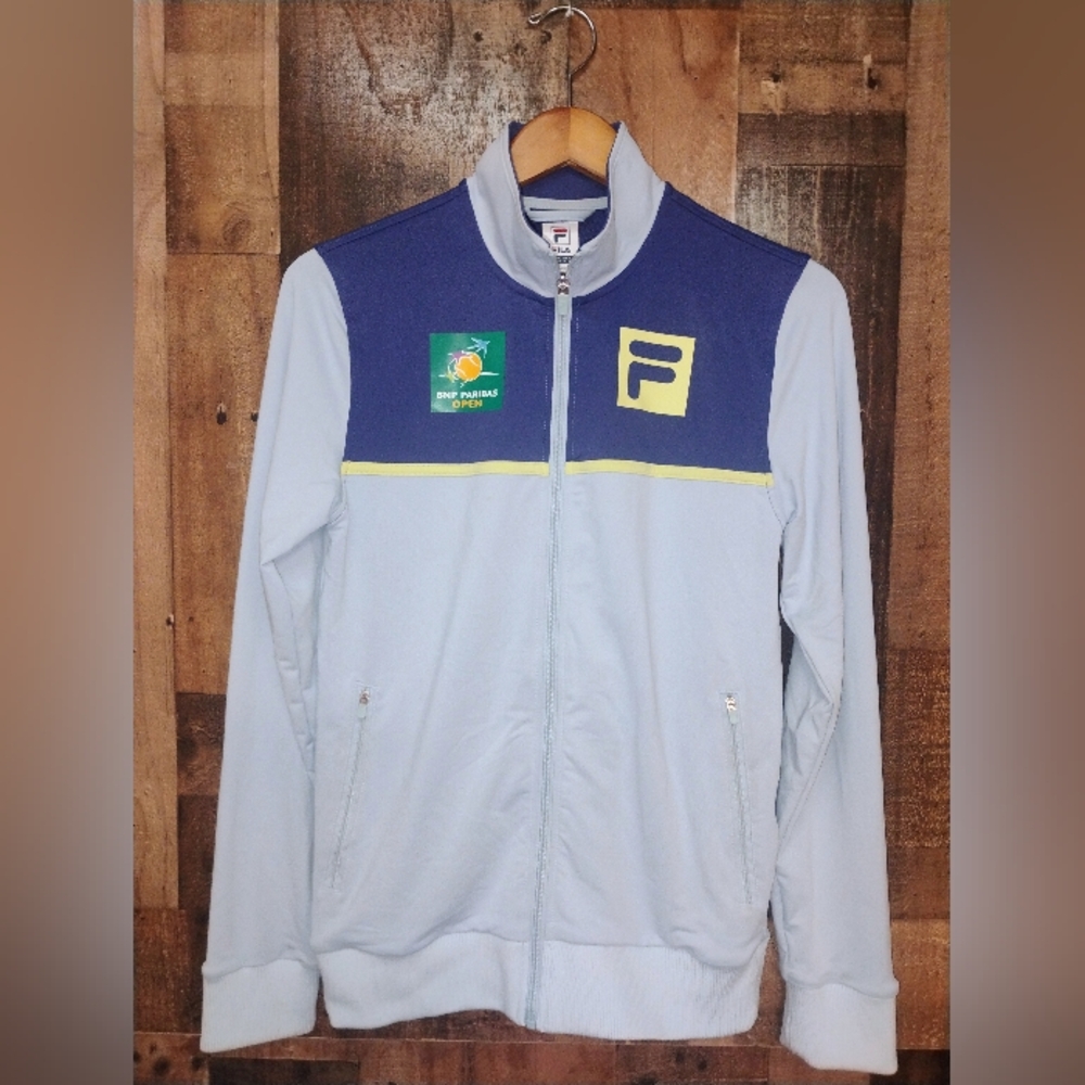 Fila Tennis BNP Paribas OPEN Blue Mens Track Jacket Size XXS Full Zip